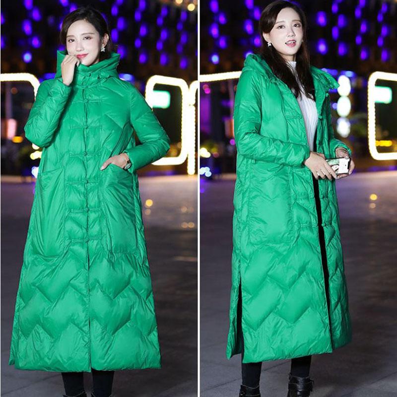 Длинный пуховик в стиле ретро с литературным принтом, хлопковая куртка с капюшоном, удлиненная толстая свободная ветровка с разрезами