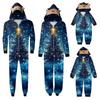 Christmas Print Family Matching Hooded Long Sleeved Zippered Jumpsuit Set