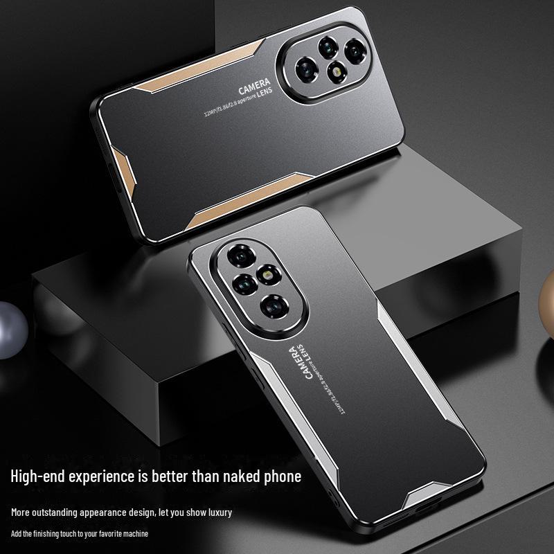 Чехол для мобильного телефона Honor 200 Pro с металлическим лезвием: Матовый защитный чехол с полным покрытием для Honor 100 Pro 90GT