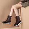 Womens Waterproof Snow Ankle Boots 2024 Winter Fluffy Warm Short Boots Down Patchwork Comfortable Wedges Shoes