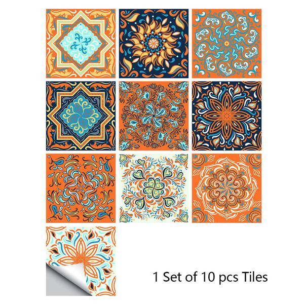 10x10/15x15/20x20/30x30cm PVC Flower Tile Tiles Decals Waterproof Wall Sticker Bathroom Sticker Kitchen Decoration