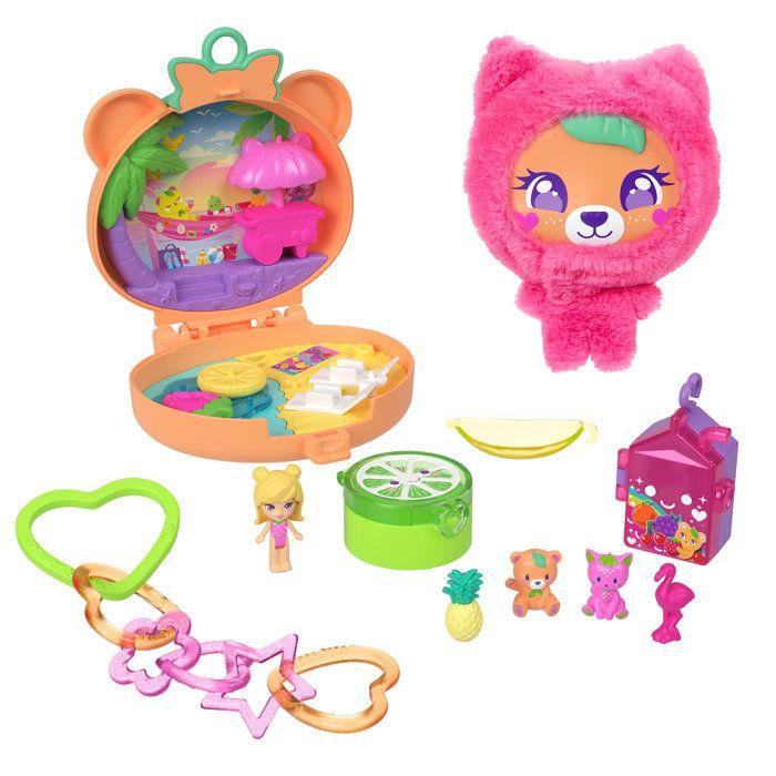 Coffret de jeu - POLLY POCKET - JKC79 - Coffret Ourson Tout Doux - Peluche et coffret 2 en 1 - 5 accessoires