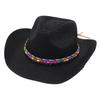 Colorful Beaded Beach Hat Ethnic Style Cowboy Straw Hat Panama Sun Protection Sun Hat Spring Summer Spanish Jazz Hat