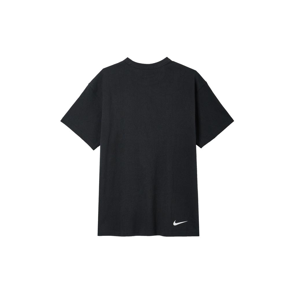 Nike Винтажный американский пуловер с круглым вырезом и логотипом с буквенным принтом, футболка с короткими рукавами, мужские топы, черный DX6309-010