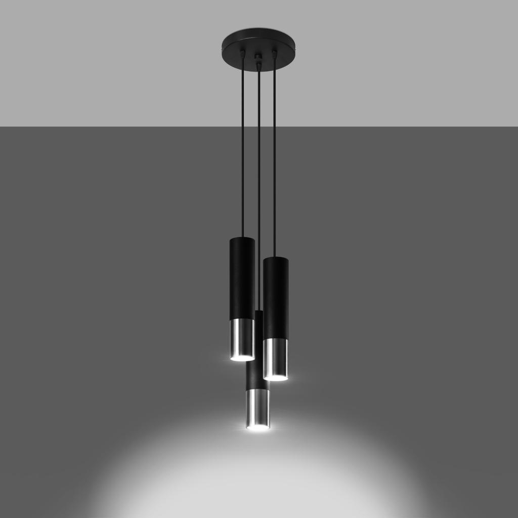 Lampa Wisząca Salixa 3 Gu10 Czarny Lumilo 09.299.43