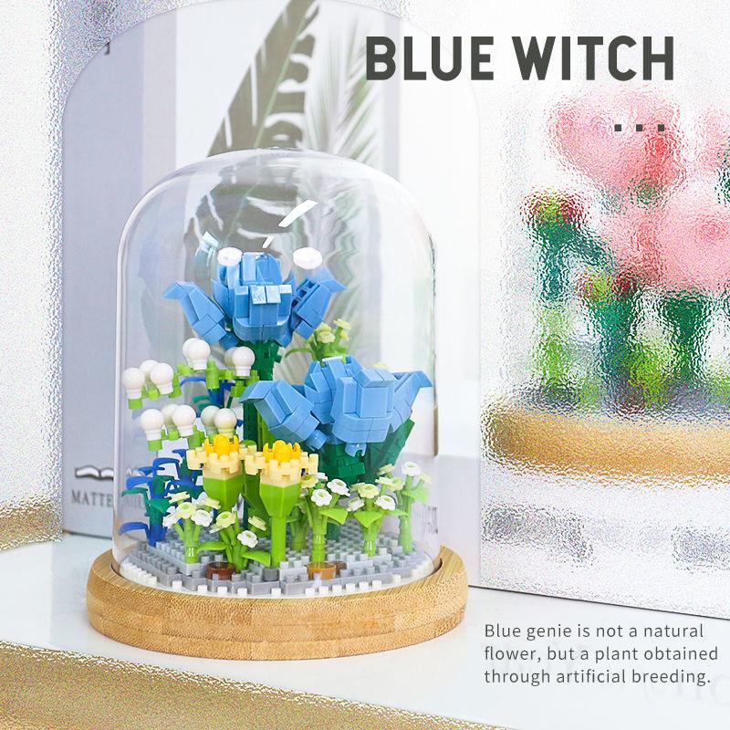 Строительные блоки, цветы, сделай сам, роза и хризантема, букет в горшке, украшение дома, 3D модель, цветочный блок, подарок для девочек, детский подарок