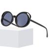 New round sunglasses, personalized large frame, colorful, simple and versatile round sunglasses for women