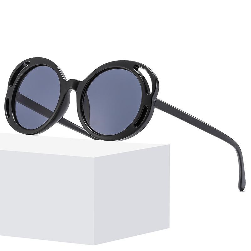 New round sunglasses, personalized large frame, colorful, simple and versatile round sunglasses for women