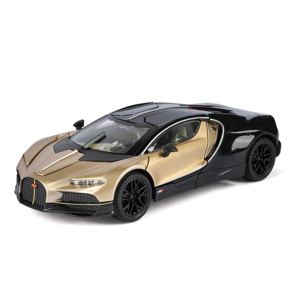 1/24 Bugatti Tourbillon Суперкар Металлическая Модель Автомобиля Со Звуком и Светом Оттяжка Детская Игрушка Коллекционные Предметы Подарок на День Рождения
