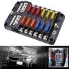 Car Boat Fuse Box Holder With 6 Ways Fuse Holder Block Warning Indicator 12V 36V Power Distribution Panel Board