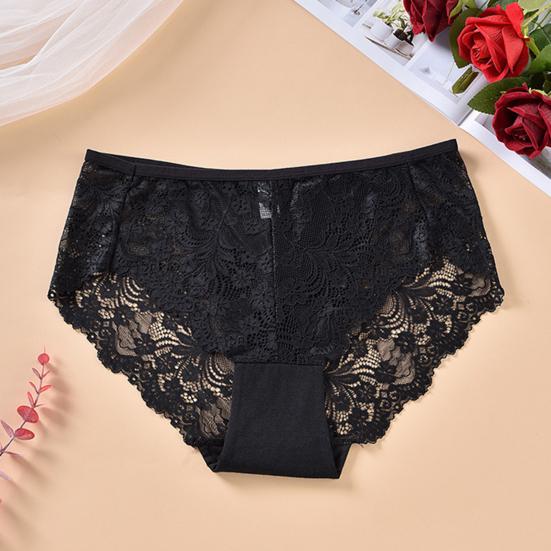 Женские трусы со средней посадкой больших размеров, хлопковые прозрачные трусики с вышивкой и вышивкой, тонкие трусики с подтяжкой бедер