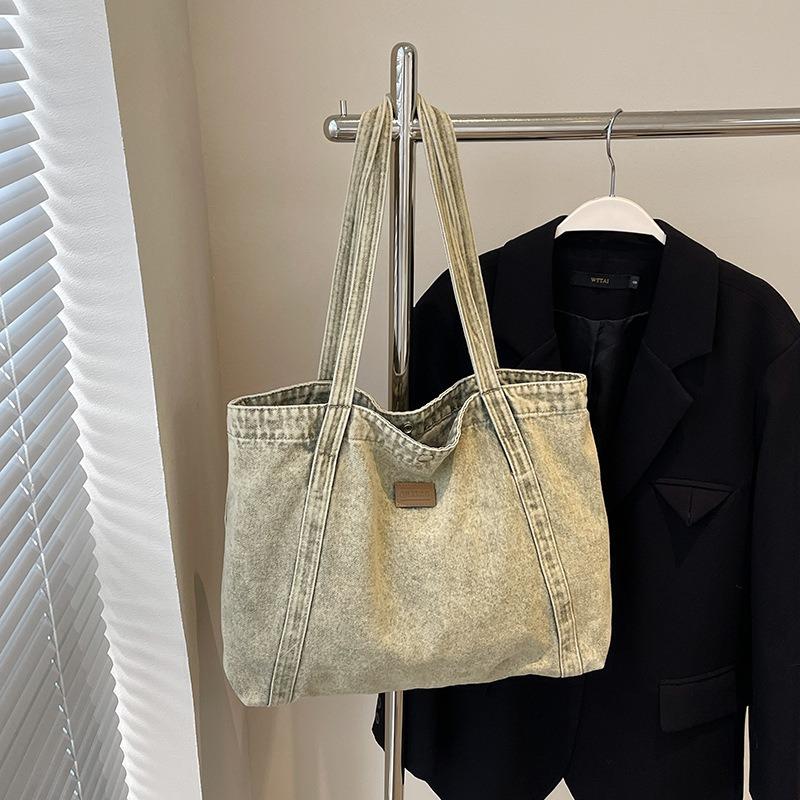 Индивидуализированная винтажная джинсовая сумка для женщин 2025 новая маленькая ретро сумка через плечо повседневная сумка-тоут