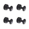 Vintage Black Bronze Brass Robe Coat Hooks Pack 4 Clothes Towel Hook Home Hangers Bathroom Accessories