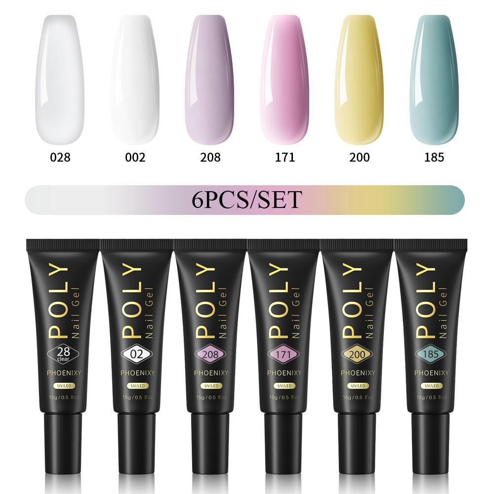 PHOENIXY 15 мл поли гель для ногтей маникюрный набор для наращивания пальцев акриловый гель нужна УФ светодиодная лампа для ногтей DIY салон нейл-арта для дома