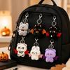 6pcs Pendant Plush Bat Key Chain Cartoon Bag Charms Stuffed  Animal Doll  Car Keys Decoration