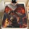 Dark Dragons  Print Flannel Blanket, High quality Comfortable for All Seasons, Home Decor, Warmth and Comfort