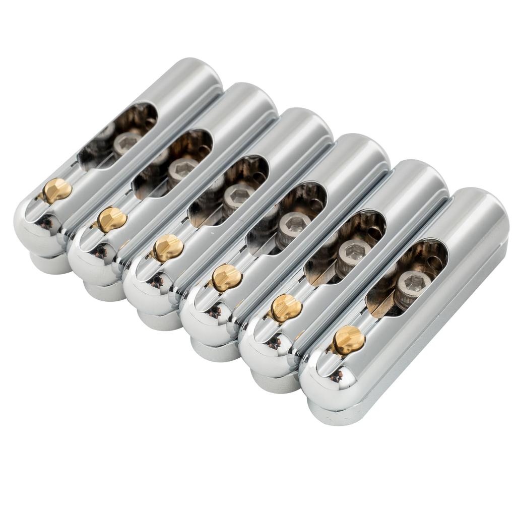 Musiclily Ultra Латунный Одиночный Жесткий Бридж для Гитары с 6 Независимыми 10 мм для Электрогитары Хром Бридж, Седла, Широкий, Гитары,