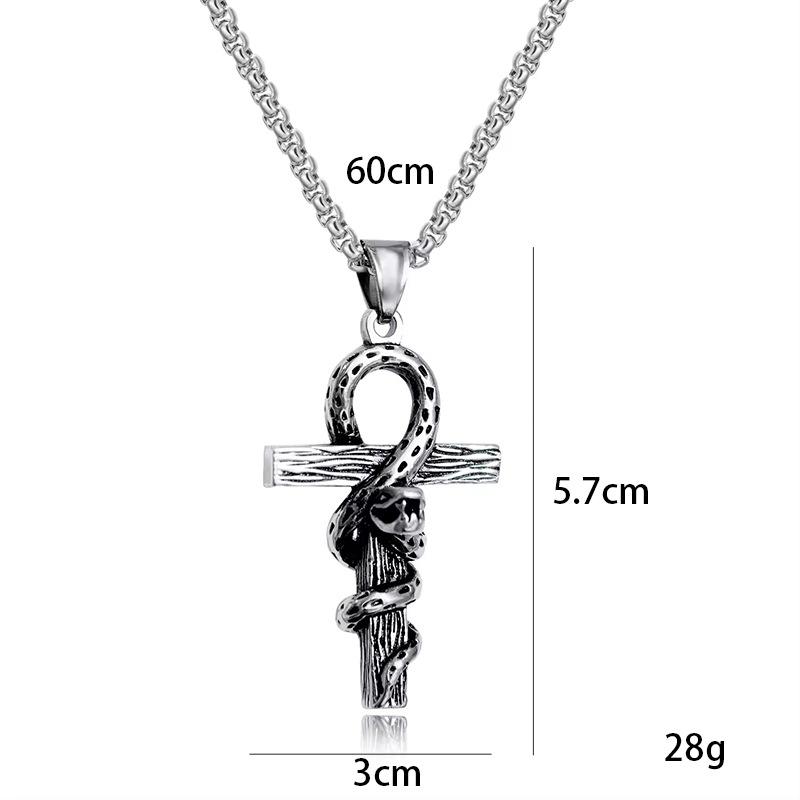 Мужское литое ожерелье из титановой стали, модный персонализированный готический преувеличенный кулон в виде переплетающихся змей