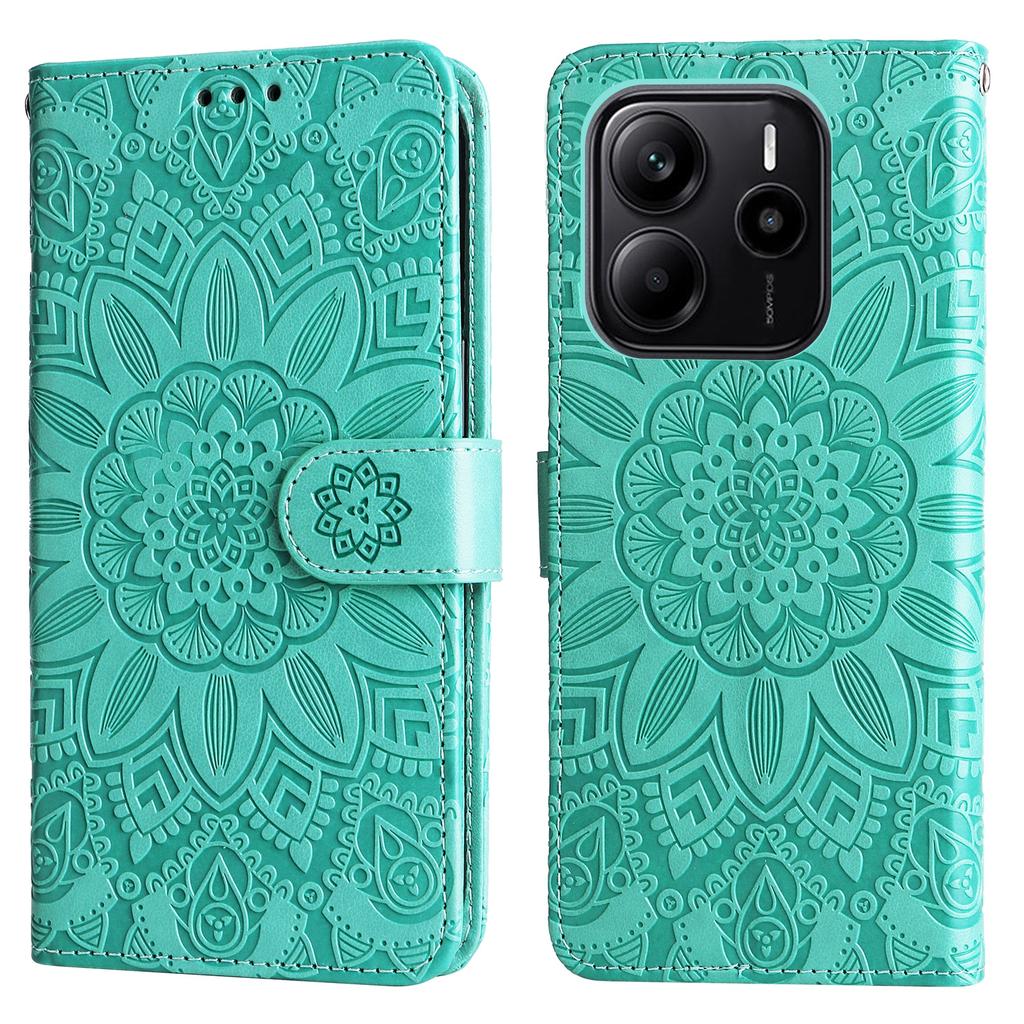 For Xiaomi Redmi Note 14 4G (164.84mm) Case Sunflower Imprint Leather Wallet Phone Cover