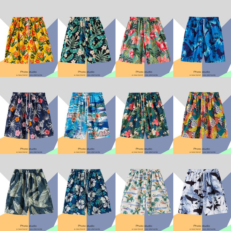 Hawaiian Summer Men Quick-drying Beachwear Plus Size Swimsuit Shorts Male Fashion Casual Loose Hawaii Printing Surf Board Shorts