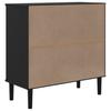 Sideboard SENJA Rattan Look Black 80x35x80 cm Pine Wood