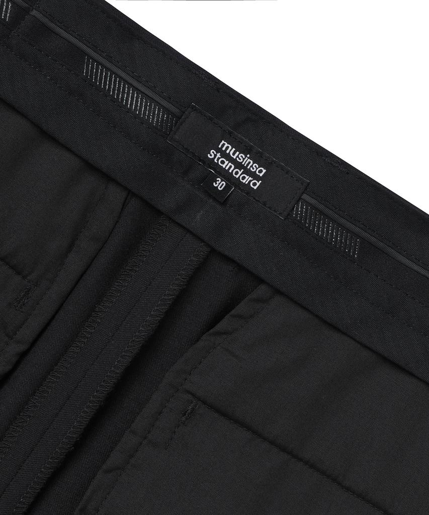 MUSINSA STANDARD Straight Hidden Banding Slacks [Dark Gray]