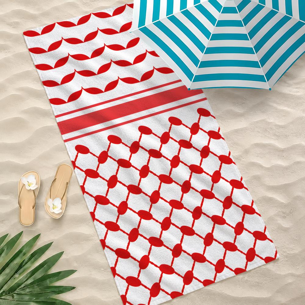 Art Hattah Keffiyeh Kufiya Towel Towel Soft Pool Gift For Travel Gym Shower Camping Quick Dry Sports Large Beach Towels