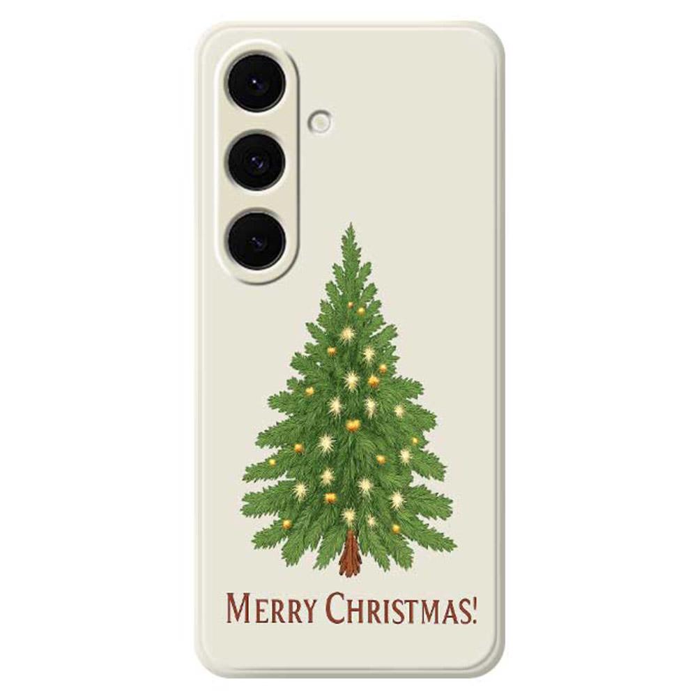 For Samsung Galaxy S25+ Case Christmas Tree Pattern Printing Straight Edge TPU Phone Back Cover