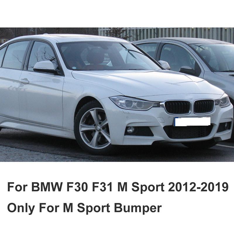 1 Pair Glossy Black/Carbon Fiber Look Car Front Bumper Lip Splitter Canards Spoiler Fit for BMW 3 Series F30 F31 M Sport 2012-2019