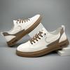 2023 Men's Genuine Leather Casual Sneakers - Top Layer Cowhide, All-Match White or Black, Soft Sole, Youth Trend