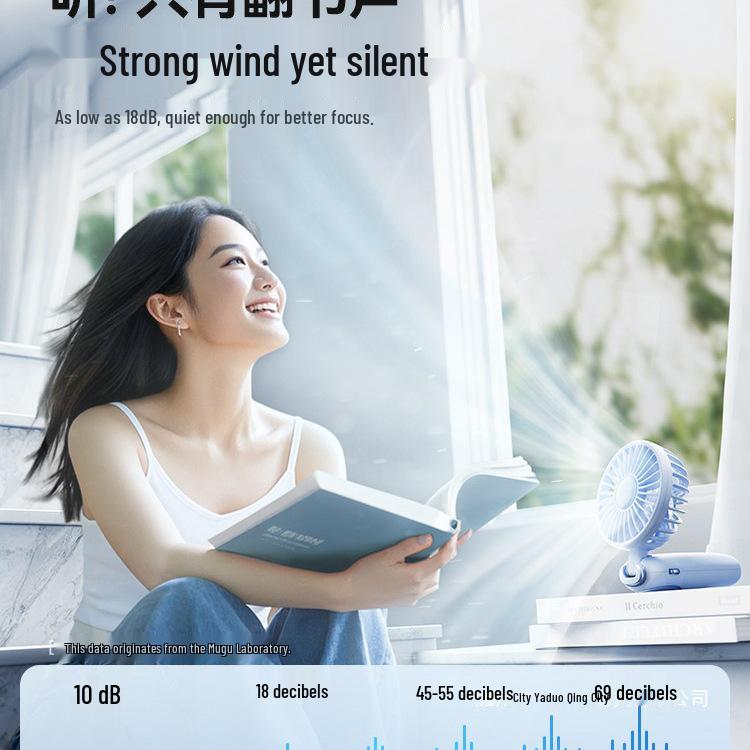 Portable Rechargeable Mini Handheld & Hanging Neck Fan with Foldable Design for Office Desk