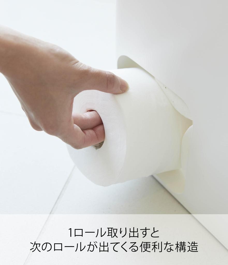 Yamazaki Jitsugyo Подставка для туалетной бумаги Белая башня Полка-стеллаж для хранения туалета 3455 Прибл.. Ш23XГ12.5XВ48см