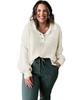 Beige Plus Size Polo Sweater