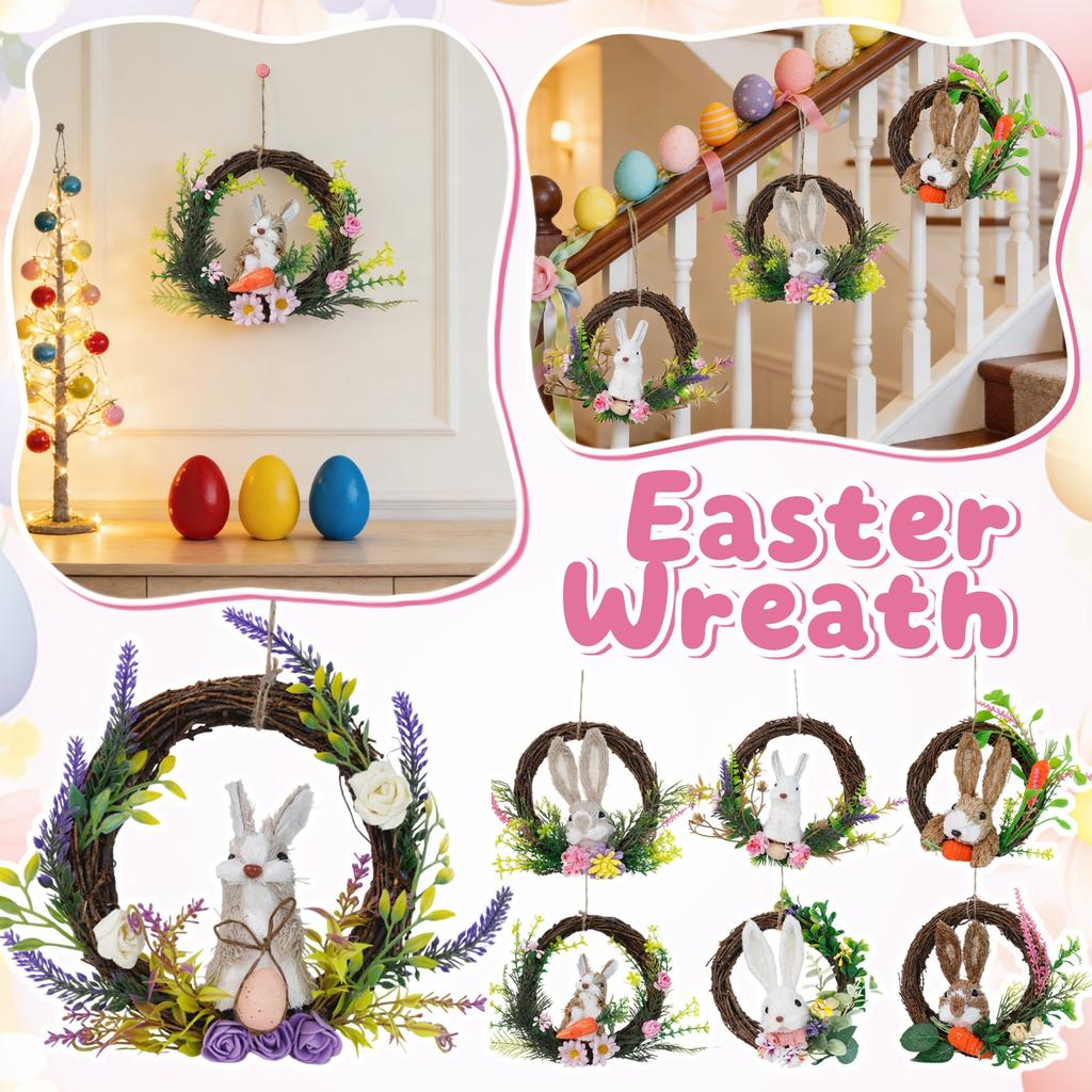 Соломенный Заяц на Пасху Настольное Украшение для Праздничной Атмосферы.