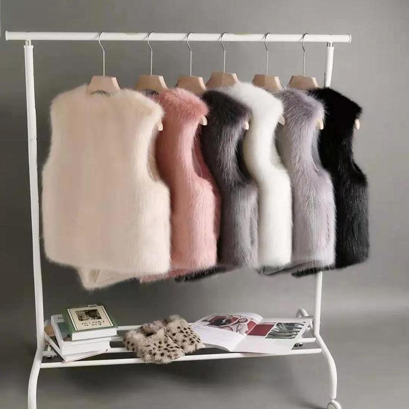 Зимний меховой жилет из искусственного кроличьего меха, короткий тонкий жилет, корейская версия, тонкий плюшевый жилет