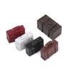 Furniture Play House Vintage Wood Box Miniature Portable Trunk Mini Suitcase Doll Leather Luggage