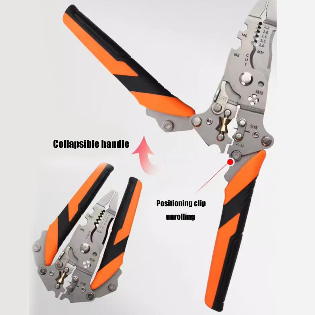 Многофункциональный инструмент для зачистки проводов 14 в 1 Инструмент для ремонта проводов для электриков со складной конструкцией и эргономичной рукояткой