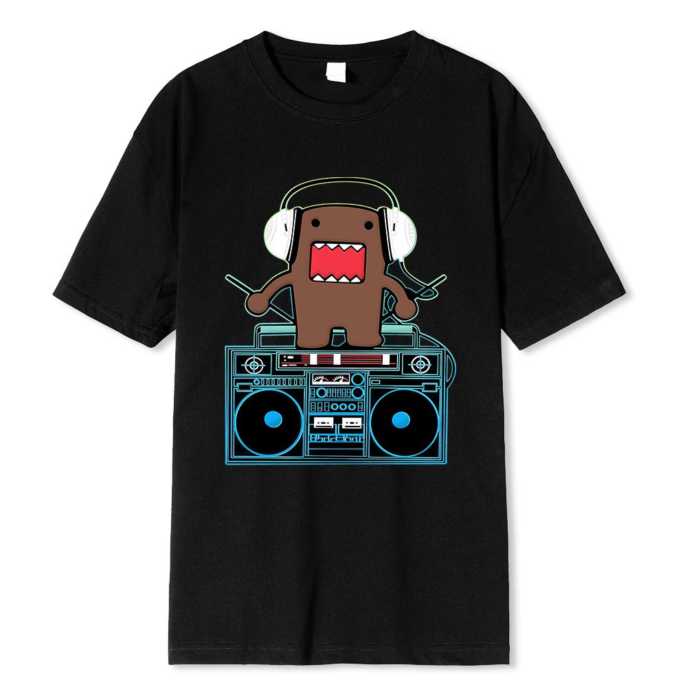 Domo Kun DJ Domo футболки мужские хлопковые юмористические футболки футболки с круглым вырезом топы с короткими рукавами идея подарка