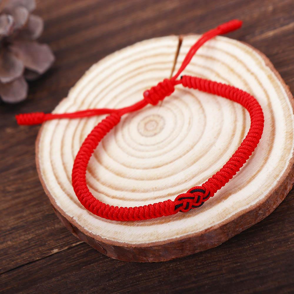 Удачные буддийские тибетские подарки для влюбленных китайские узлы браслет из красной веревки на запястье