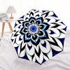1pc Blue Floral Mandala Automatic Open/Close Umbrella, Portable Folding umbrella for Everyday Use y250826067