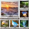Natural Cave Ocean Landscape Printing Pattern Tapestry Home Living Room Dormitory Wall Decor Background Cloth Tapestry