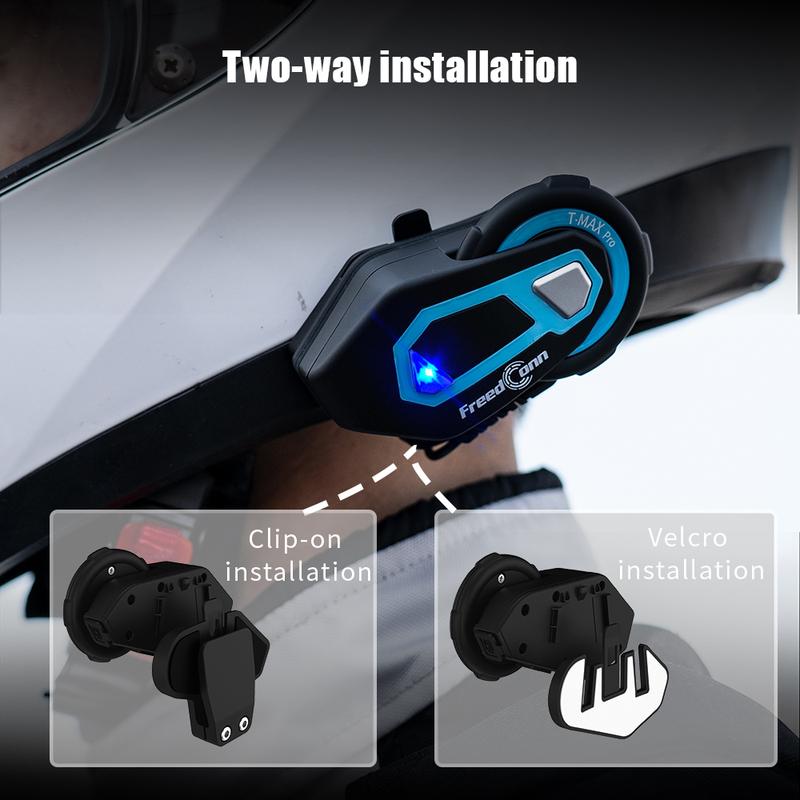Freedconn T Max Pro Мотоциклетная гарнитура Bluetooth для шлема, 6 водителей, BT 5.0, 1200 м, FM, Мотоциклетный интерком, Коммуникатор, Наушники