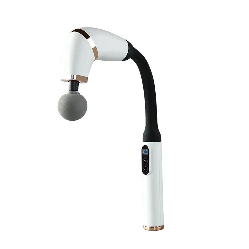 Беспроводной массажный пистолет 4-в-1 с удлиненной ручкой, шесть режимов скорости, три режима, для расслабления мышц шеи/плеч/талии/ног