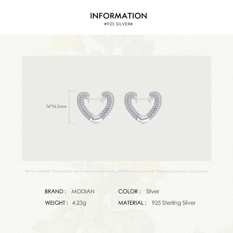 MODIAN Оригинальные роскошные серьги-кольца из стерлингового серебра 925 пробы с сердечками, великолепные модные серьги-кольца для женщин, ювелирные изделия, свадебный подарок