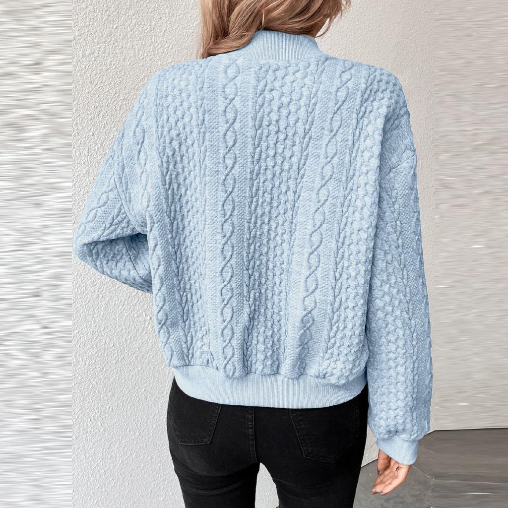 Women's Casual Long Sleeve Baseball Collar Button Front Bomber Jackets Outwear Coats