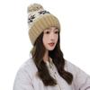 Korean Version of Autumn and Winter Hat for Women's Big Head and Face Slim Knitted Hat Rabbit Hair Ear Protection Warm Hat Plus Wool Yarn Hat