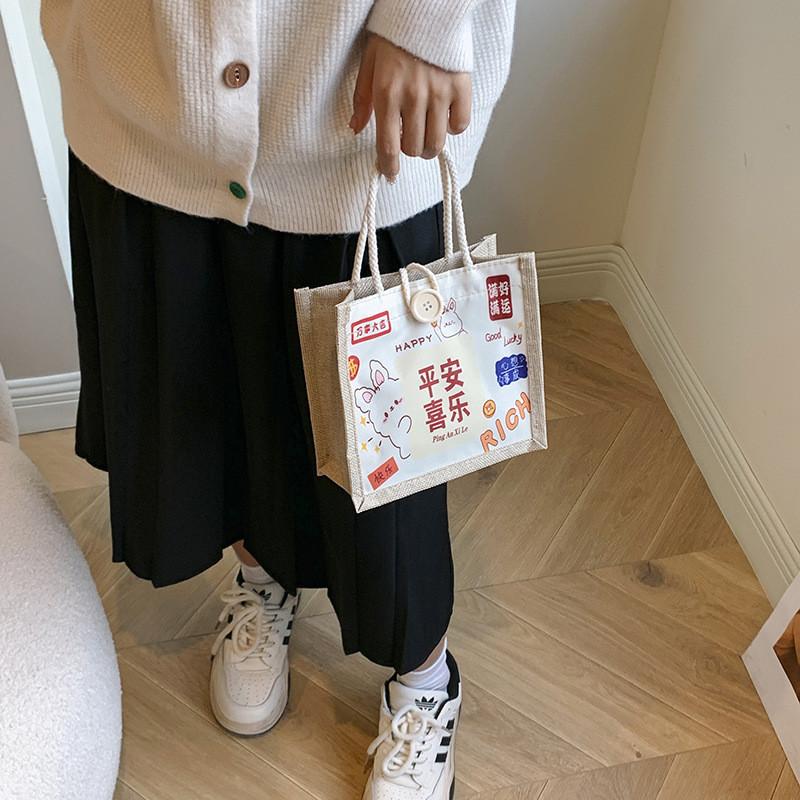 Модная Маленькая Квадратная Сумка из Холста для Женщин с Уникальным Уличным Стилем и Высокой Прочностью