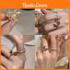 Trendy Ins Style Flower And Branch Ring For Women Elegant Geometric Fashion Accessory