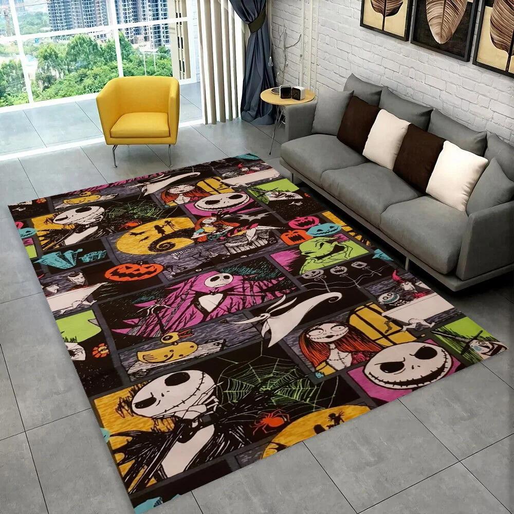 2025 Новый Рождественский Мультяшный Ковер The Nightmare Before Подарок для Спальни Гостиной Домашний Декор Дивана, Детский Декор Напольный Коврик