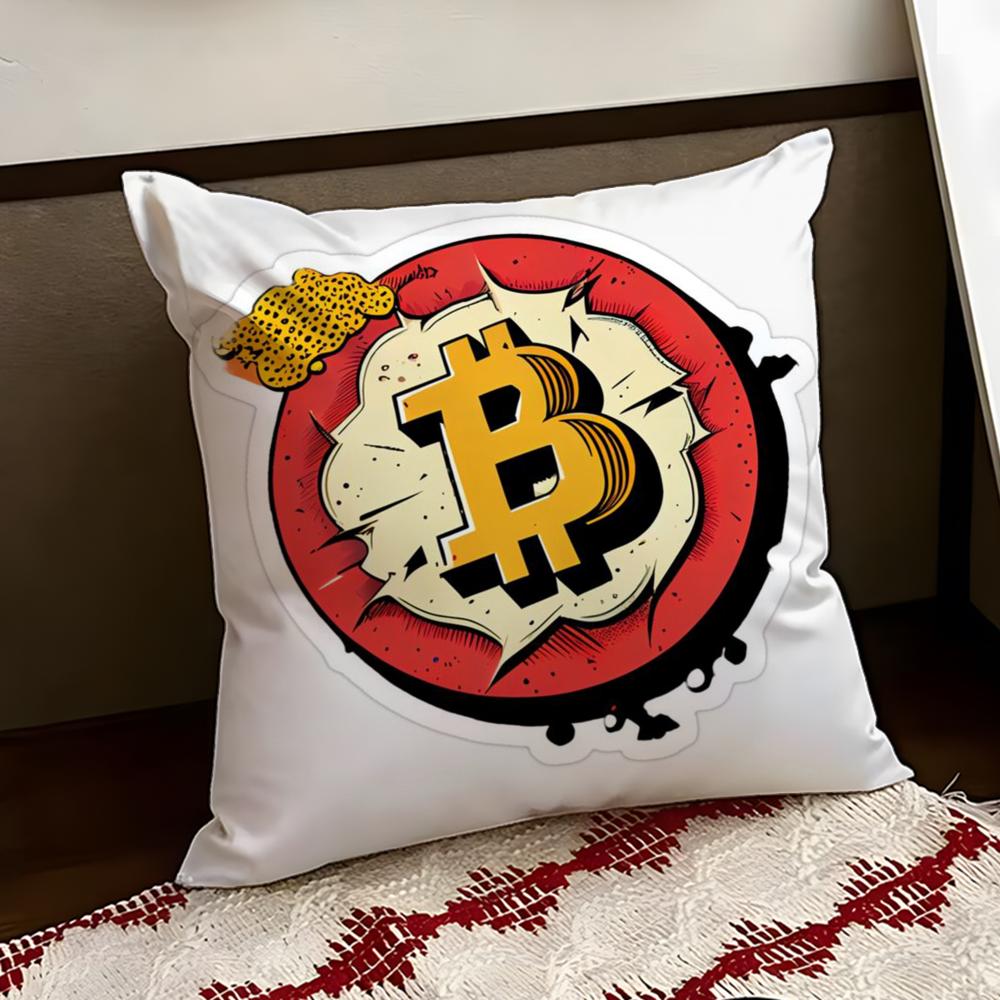 BBitcoin Криптовалюта Btc Наволочка Двусторонняя Мягкая Прочная Подушка Чехол для Дома Автомобиля Многосценарное Использование для Ежедневного Комфорта